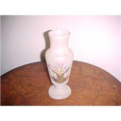 Victorian frosted glass vase, hand blown #1256737