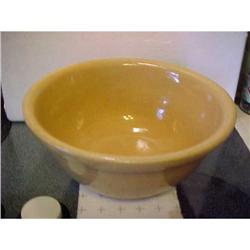 Yellow Ware Bowl; 11 , rolled edge #1256892