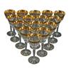 Image 1 : Set of Gold Overlay Crystal Stemware-15 Pieces #1257095