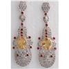 Image 1 : Diamond, Citrine & Ruby Chandelier Earrings #1257120