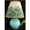Image 1 : Lamp Table Reverse Paint Blue Ribbed Ball Shade#1270464