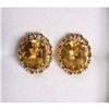 Image 1 : Estate Oval Cut Citrine Earrings Yellow Gold #1270612