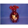 Image 1 : Fenton Art Glass Gilded Harvest on Ruby Vase #1270884