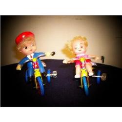 Wind Up Toy Boy & Girl On Tricycle #1271005
