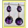Image 1 : FRENCH VICTORIAN GOLD & 2BL AMETHYST EARRINGS #1271144
