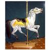 Carousel Horse Stand, 5 Foot Oak  & Brass  Pole#1230423