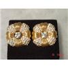 Image 1 : Halbe Gold Rhinestone Earrings Art Deco #1230908