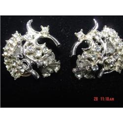 Hollycraft Rhinestone Marlin Dophin Earrings #1231033