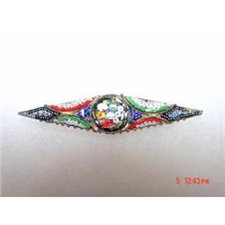 Victorian Italy Mosaic Brooch Pin Unique #1231051