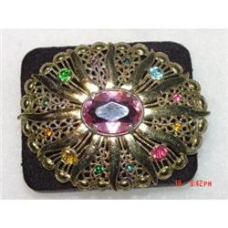 Art Deco Rhinestone Sash Pin #1231057