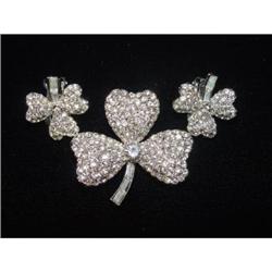 3 leaf Clover Rhinestone Demi-Parure #1231063