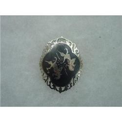  Siam Sterling  Niello Brooch  pin #1231074
