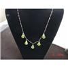 Image 1 : Art Deco Yellow Crystal Glass Necklace Sterling#1231210