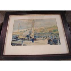 20TH CENTURY ROCKPORT SCHOOL WATERCOLOR,SIGNED #1231515