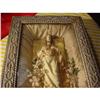 Image 1 : Statue of Sacred Heart-box framed w/satin '20's#1248192