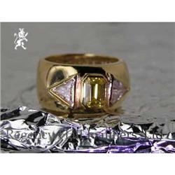 RHJ Wide Band Ring Cubic Zirconium Canary  #1248338