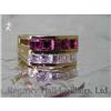 Image 1 : RHJ Synthetic Ruby & Cubic Zirconium Ring #1248340