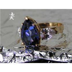 RHJ Brilliant Synthetic Sapphire Pear Ring #1248341