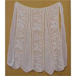 Antique FILET LACE APRON #1248521