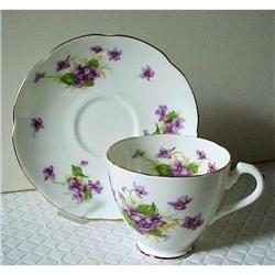 Adderly Cina Cup & Saucer VIOLETS #1248552