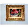 Image 1 : Oil Painting on canvas, Red Roses in clear Vase#1248994