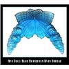 Image 1 : 2 CZECH DECO VANITY TRAY BLUE BUTTERFLY HANDLES#1249013