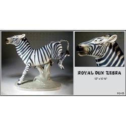 LARGE ROYAL DUX PORCELAIN ZEBRA FIGURINE #1249022