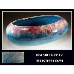 BLUE ART POTTERY BOWL ROSEVILLE / PT085 #1249043