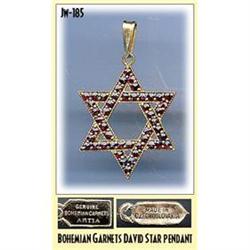 BOHEMIAN GARNET JEWISH STAR OF DAVID #185 #1249055