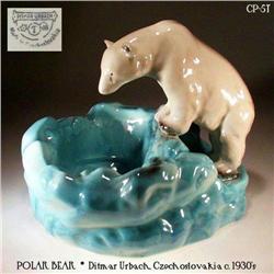 POLAR BEAR Pottery Ditmar Urbach c. 1930's #1249101