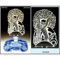 CZECH BLUE  "NYMPH & FLOWERS" PERFUME BOTTLE #1249106