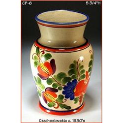 CZECH PEASANT ART POTTERY VASE 1920's CP006 #1249108