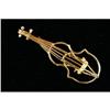 Image 1 : 14k GOLD Pin  CELLO with 5 DIAMONDS #1249224