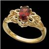 Image 1 : ANTIQUE 14K GOLD RING   GARNET = 1 CARAT! #1249246