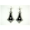 Image 1 : ANTIQUE  Style Earrings BLACK ONYX DIAMOND #1249268