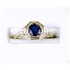 Image 1 : ANTIQUE  WHITE GOLD  BLUE SAPPHIRE = .50 CARATS#1249287