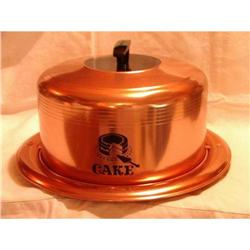 Vintage Copper Finish Cake Saver Carrier  #1252668