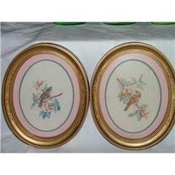 Vintage Home Interior Bird Pictures Oval Frames#1252670