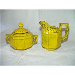 Vintage Yellow Sugar And Creamer Set #1252689