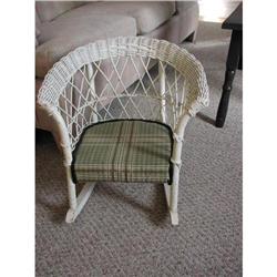 Antique Wicker Child's Rocking Chair #1252707