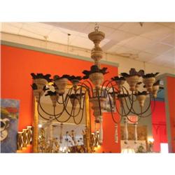 Italian Painted Wood and Iron Chandelier #1252976