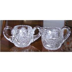 Cut Glass Creamer and Sugar #1253036