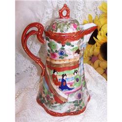 Antique Geisha Girls/Lake Ware Chocolate Pot #1253267