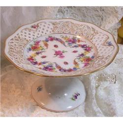 Schumann Floral Reticulated Fruit Torte Plate #1253269