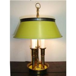 VINTAGE BRASS AND MUSTARD TOLE LAMP #1253270