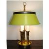 Image 1 : VINTAGE BRASS AND MUSTARD TOLE LAMP #1253270