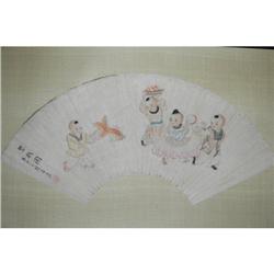 20th Century Chinese Fan Painting #1253294