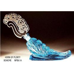 PERFUME BOTTLE AQUA GLASS HORN OF PLENTY #1253432