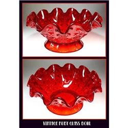 BEAUTIFUL RUBY RED COLOR GLASS BOWL GL13 #1253439