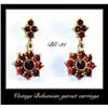 Image 1 : VINTAGE BOHEMIAN GARNET EARRINGS BG-031 #1253453